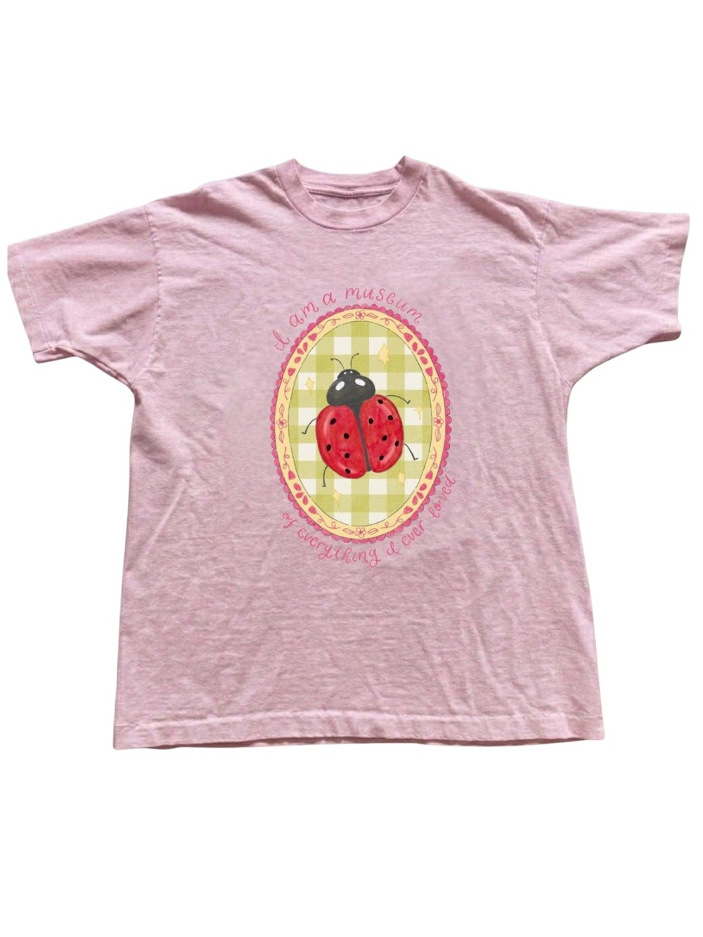 Gildan Pink Ladybug Graphic Tee